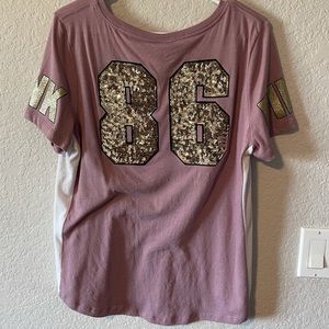 VS PINK Bling Top - Dusty Rose colored